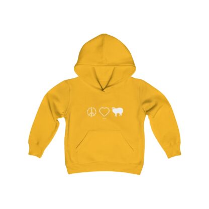 PEACE LOVE SHEEP Youth Heavy Blend Hooded Sweatshirt - Image 7