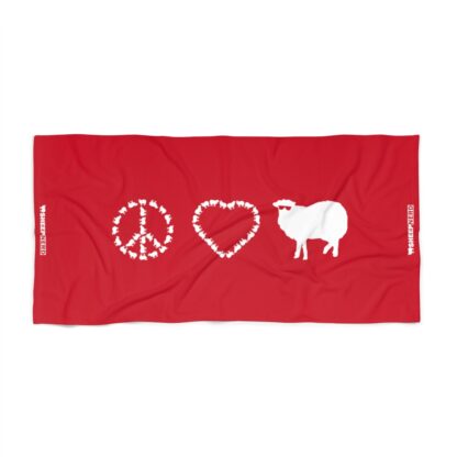 PEACE LOVE SHEEP Beach Towel - Image 3