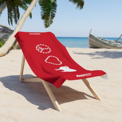 PEACE LOVE SHEEP Beach Towel - Image 4