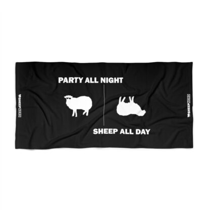 PARTY ALL NIGHT SHEEP ALL DAY Beach Towel - Image 3