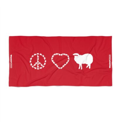 PEACE LOVE SHEEP Beach Towel