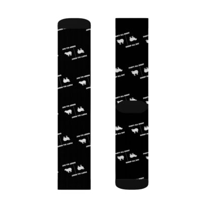 PARTY ALL NIGHT SHEEP ALL DAY Sublimation Socks - Image 7