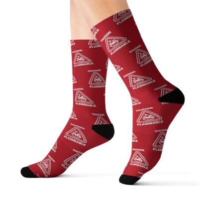 CAUTION FLAMBABLE Sublimation Socks - Image 5