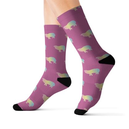 Cotton Candy Sheep Sublimation Socks - Image 5