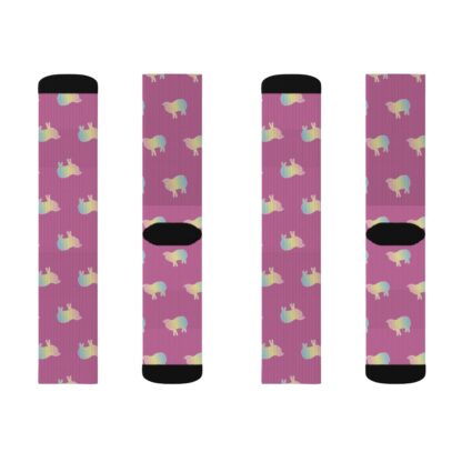 Cotton Candy Sheep Sublimation Socks - Image 6