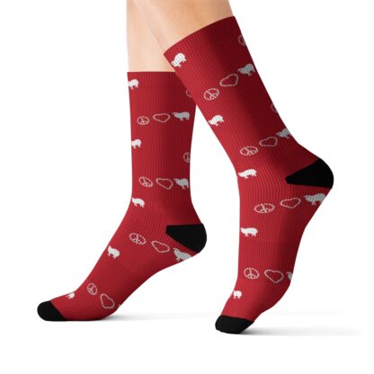 PEACE LOVE SHEEP Sublimation Socks - Image 5