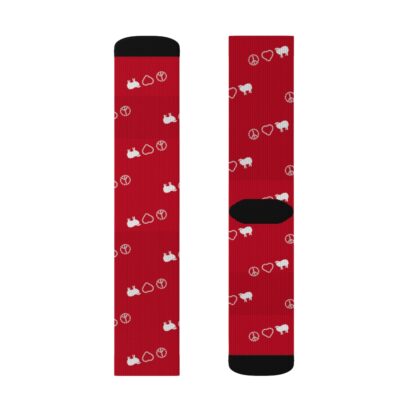 PEACE LOVE SHEEP Sublimation Socks - Image 7