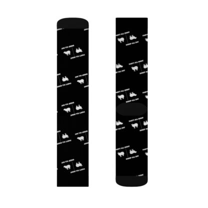 PARTY ALL NIGHT SHEEP ALL DAY Sublimation Socks - Image 4