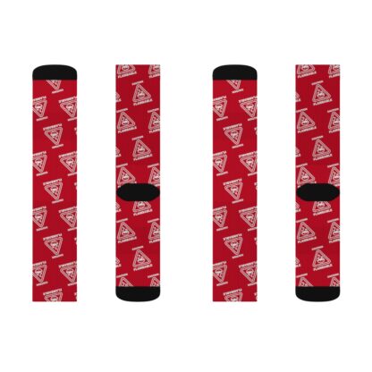 CAUTION FLAMBABLE Sublimation Socks - Image 2