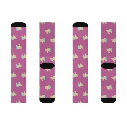 Cotton Candy Sheep Sublimation Socks - Image 2