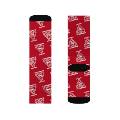 CAUTION FLAMBABLE Sublimation Socks - Image 11