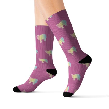 Cotton Candy Sheep Sublimation Socks - Image 9