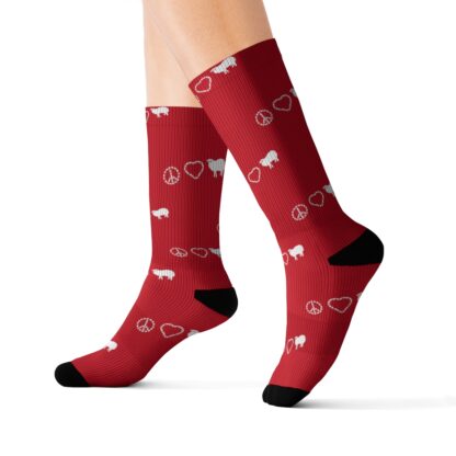 PEACE LOVE SHEEP Sublimation Socks - Image 9