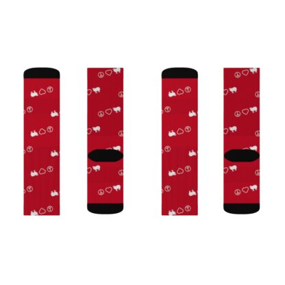 PEACE LOVE SHEEP Sublimation Socks - Image 10