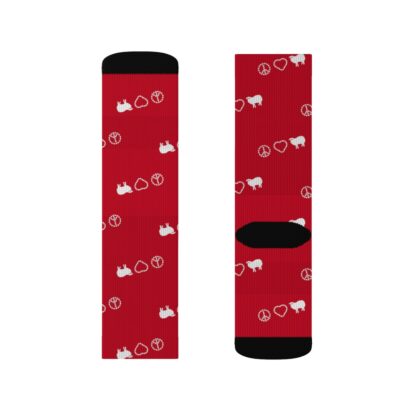 PEACE LOVE SHEEP Sublimation Socks - Image 11