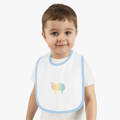 Cotton Candy Sheep Baby Contrast Trim Jersey Bib - Image 3