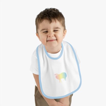 Cotton Candy Sheep Baby Contrast Trim Jersey Bib