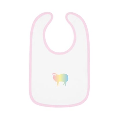 Cotton Candy Sheep Baby Contrast Trim Jersey Bib - Image 4