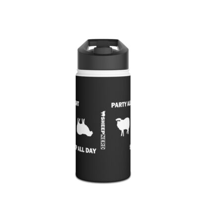 PARTY ALL NIGHT SHEEP ALL DAY Stainless Steel Water Bottle, Standard Lid - Image 8