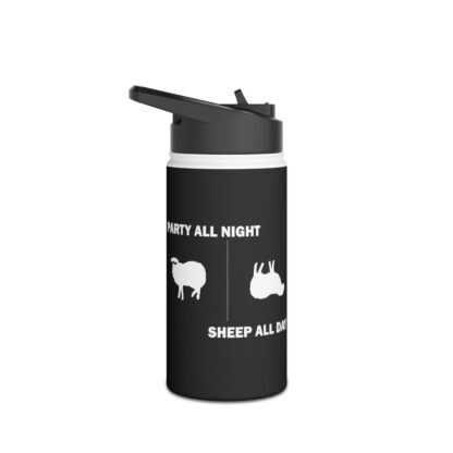 PARTY ALL NIGHT SHEEP ALL DAY Stainless Steel Water Bottle, Standard Lid - Image 10