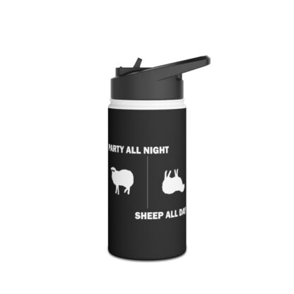 PARTY ALL NIGHT SHEEP ALL DAY Stainless Steel Water Bottle, Standard Lid - Image 11