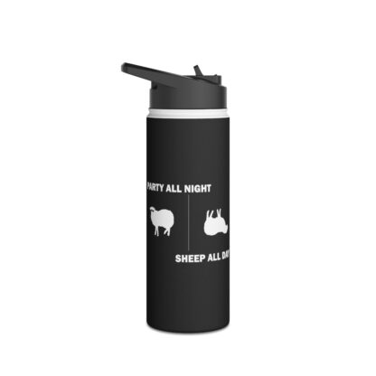 PARTY ALL NIGHT SHEEP ALL DAY Stainless Steel Water Bottle, Standard Lid