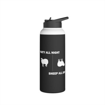 PARTY ALL NIGHT SHEEP ALL DAY Stainless Steel Water Bottle, Standard Lid - Image 18