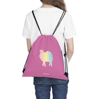 Cotton Candy Sheep Outdoor Drawstring Bag