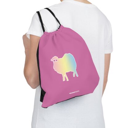 Cotton Candy Sheep Outdoor Drawstring Bag - Image 5