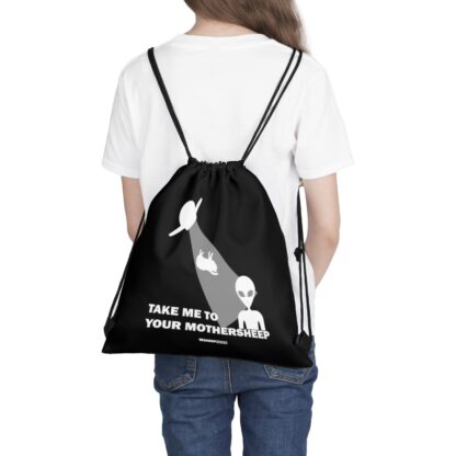 TAKE ME TO YOUR MOTHERSHEEP Outdoor Drawstring Bag - Image 5