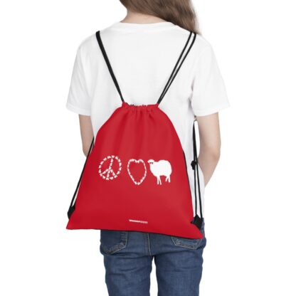 PEACE LOVE SHEEP Outdoor Drawstring Bag