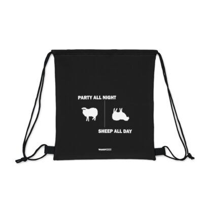 PARTY ALL NIGHT SHEEP ALL DAY Outdoor Drawstring Bag - Image 2