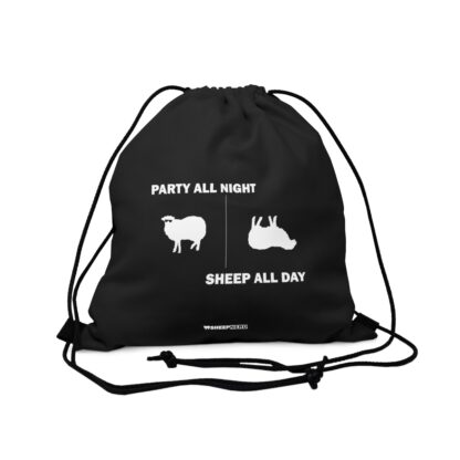 PARTY ALL NIGHT SHEEP ALL DAY Outdoor Drawstring Bag - Image 4