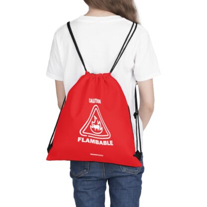 CAUTION FLAMBABLE Outdoor Drawstring Bag