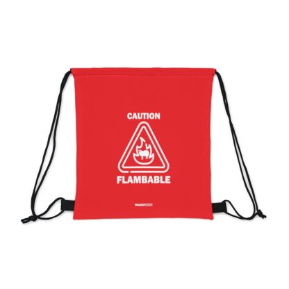 CAUTION FLAMBABLE Outdoor Drawstring Bag - Image 2