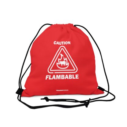 CAUTION FLAMBABLE Outdoor Drawstring Bag - Image 4