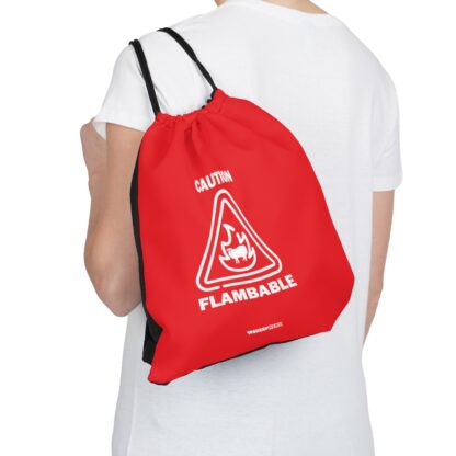 CAUTION FLAMBABLE Outdoor Drawstring Bag - Image 5