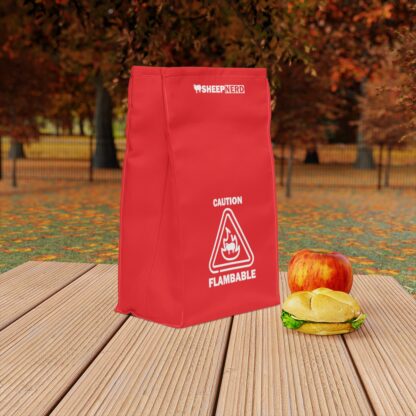 CAUTION FLAMBABLE Polyester Lunch Bag