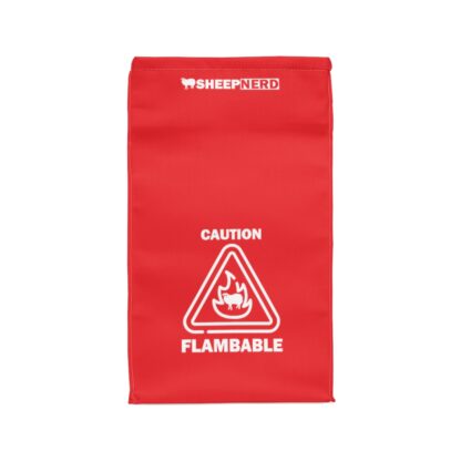 CAUTION FLAMBABLE Polyester Lunch Bag - Image 2