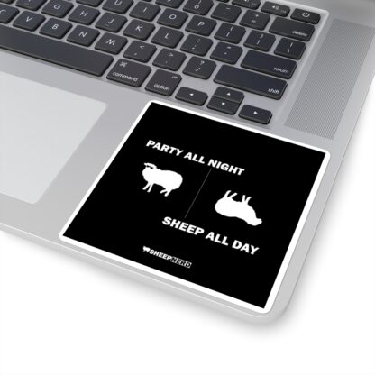 PARTY ALL NIGHT SHEEP ALL DAY Square Stickers - Image 6