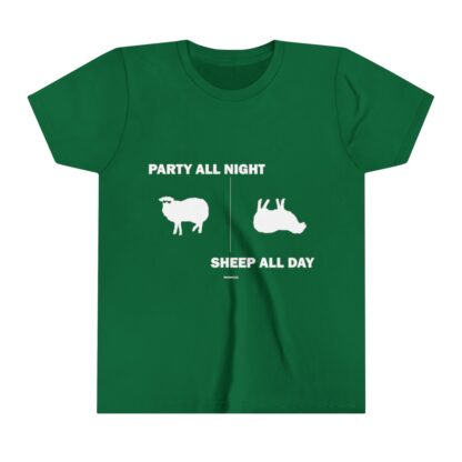 PARTY ALL NIGHT SHEEP ALL DAY Youth Short Sleeve Tee - Image 7