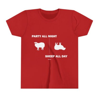 PARTY ALL NIGHT SHEEP ALL DAY Youth Short Sleeve Tee - Image 25