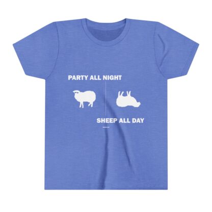 PARTY ALL NIGHT SHEEP ALL DAY Youth Short Sleeve Tee - Image 9