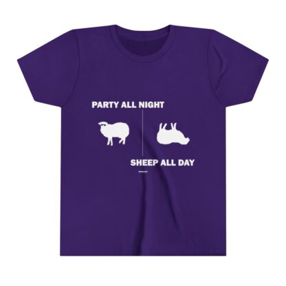 PARTY ALL NIGHT SHEEP ALL DAY Youth Short Sleeve Tee - Image 21