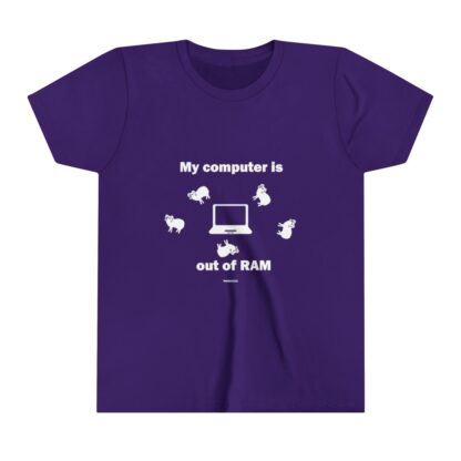 MY COMPUTER IS OUT OF RAM Youth Short Sleeve Tee - Image 23