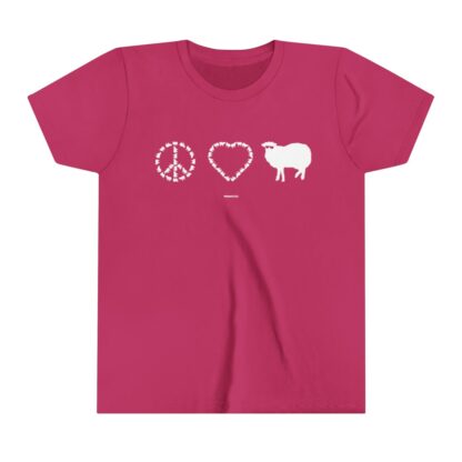 PEACE LOVE SHEEP Youth Short Sleeve Tee - Image 25