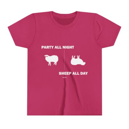 PARTY ALL NIGHT SHEEP ALL DAY Youth Short Sleeve Tee - Image 23