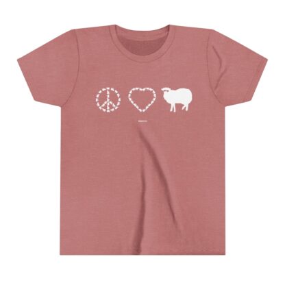 PEACE LOVE SHEEP Youth Short Sleeve Tee - Image 3