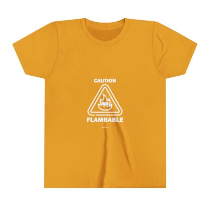 CAUTION FLAMBABLE Youth Short Sleeve Tee - Image 7